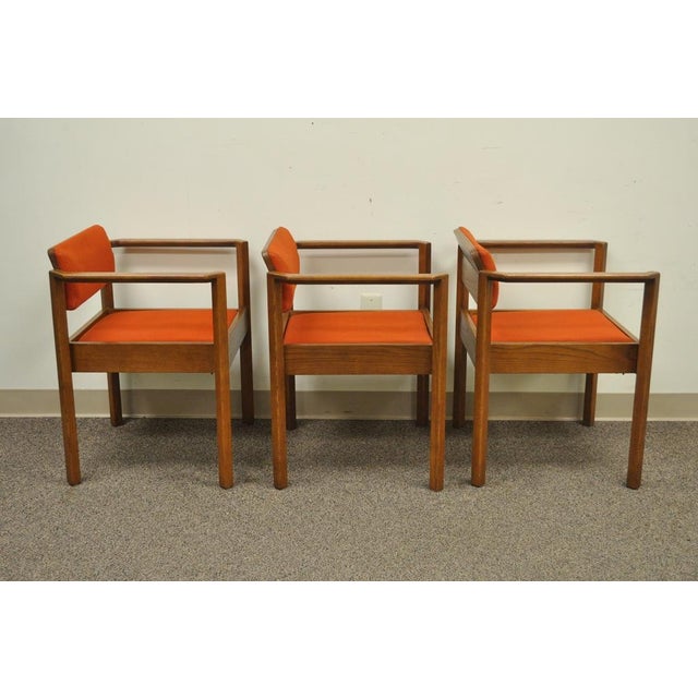 Vintage Kimball Mid Century Modern Oak Stacking Dining Arm ...