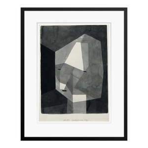 Paul Klee 'Rough Cut Head' Archival Pigment Print Framed in Black Reproduction