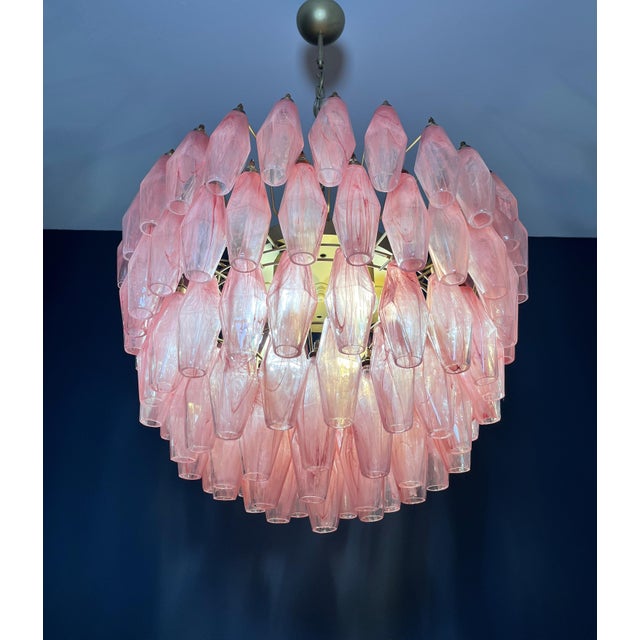 Pink Alabaster Murano Glass Poliedri Chandelier, 1990s For Sale - Image 17 of 18