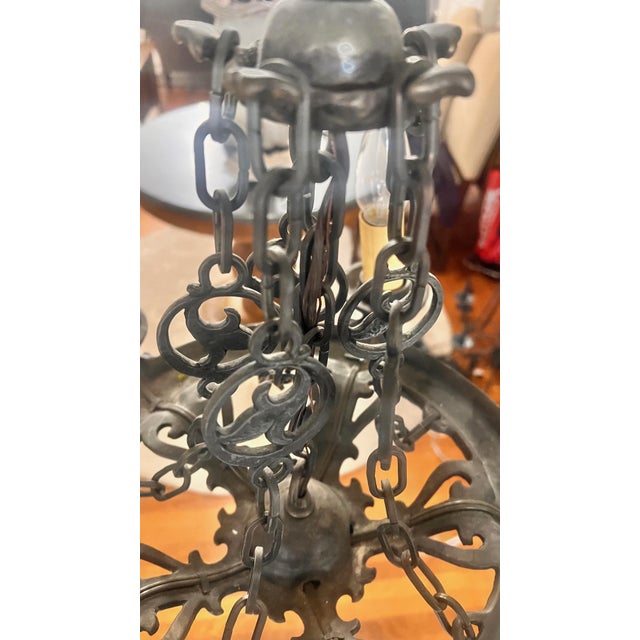 Gothic 1990s Rejuvenation 18" Iron Chandelier For Sale - Image 3 of 7