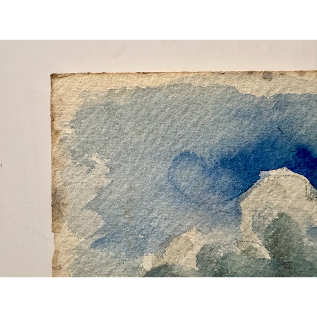 Henry Emil Salloch Original Watercolor on Paper Rolling Hills and Distant Ridge. For Sale - Image 4 of 6