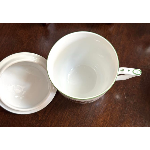 Illustration 1940s Rare 3 Pcs. Herend Forest Wolf Hot Chocolate Lidded Strawberry Cup 7”x3” W/5.5”Saucer-6 Oz. For Sale - Image 3 of 12