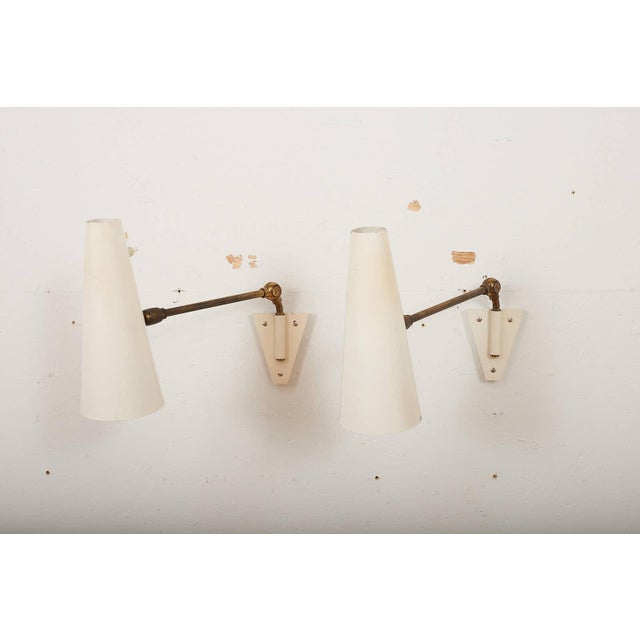 Wall Lamps in White Lacquered Metal, Set of 2 For Sale - Image 11 of 11