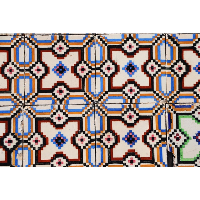 Art Nouveau / Early Art Deco Design Set of 33 Portuguese Geometric Tiles Multicolor c.1900s For Sale - Image 16 of 18