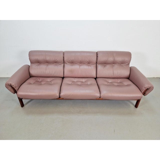 Vintage Teak Leather Sofa from Coja, Netherlands, 1960s For Sale - Image 6 of 13