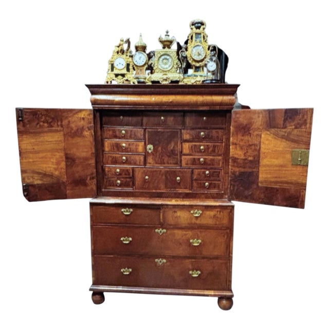 William & Mary Cabinet in Walnut For Sale