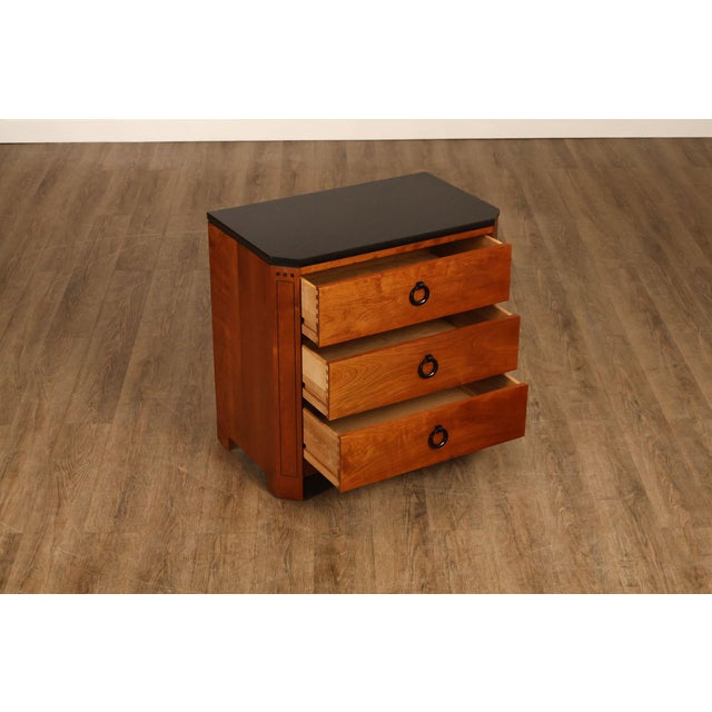 2000 - 2009 Stickley 21st Century Collection Pair of Granite Top Cherry Nightstands For Sale - Image 5 of 18