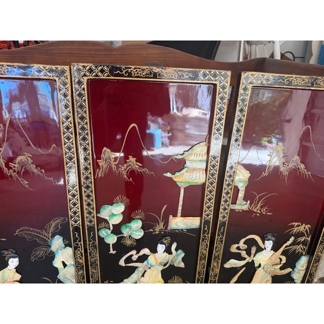 An exquisite and striking set of four mid-century Chinoiserie decorative wall panels, featuring a rare and highly coveted...