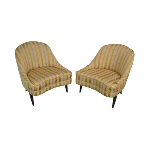 Mid-Century Modern Petite Slipper Lounge Chairs Wormley Dunbar Era - a Pair