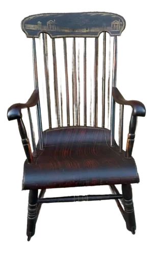 Early 20th Century Antique Hand Painted Rocker Chair.