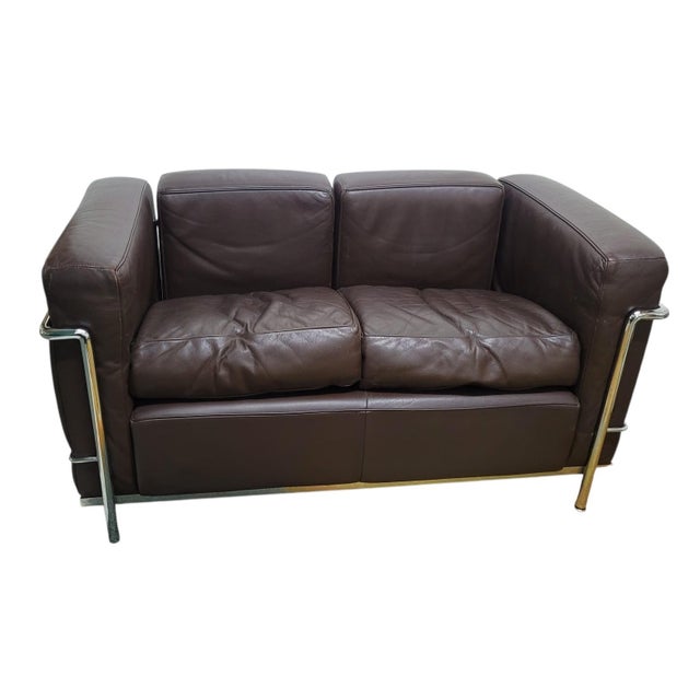LC2 Two-Seater Sofa in Leather by Le Corbusier, Pierre Jeanneret and Charlotte Perriand for Cassina, 1928 For Sale - Image 15 of 15
