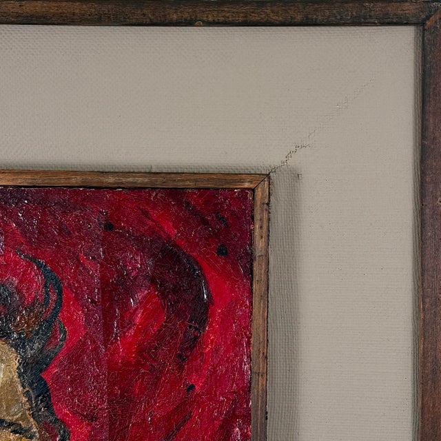 Emlen Etting - Vintage Expressionist Portrait of Woman, Signed (C. 1940, Oil on Canvas) For Sale In Philadelphia - Image 6 of 12