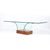 Mid-Century Modernage Curved Glass Cocktail Table W/ Rectilinear Walnut Base For Sale - Image 13 of 14