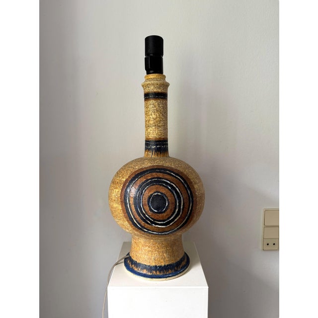 Black Ceramic Table Lamp by Jette Hellerøe for Axella, Denmark, 1960s For Sale - Image 8 of 11