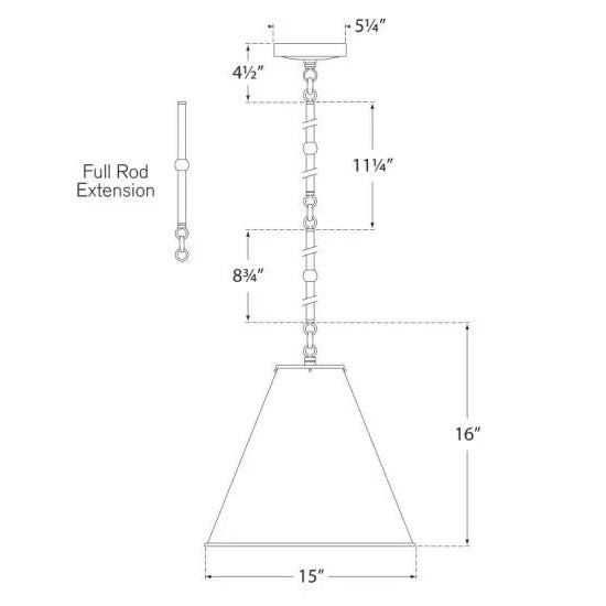 Visual Comfort Thomas O'Brien for Visual Comfort Signature Goodman Small Hanging Light in Bronze with Bronze Shade For Sale - Image 4 of 4