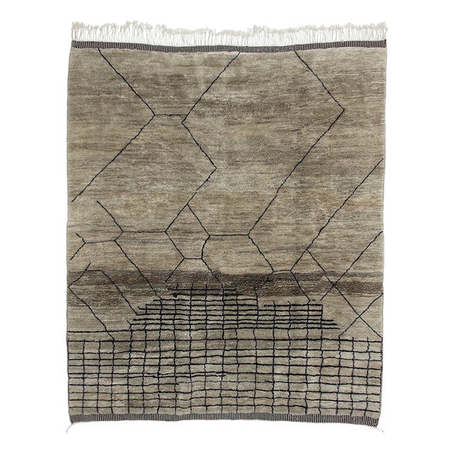 Hand-Knotted Wool Rug by Azele Studio For Sale