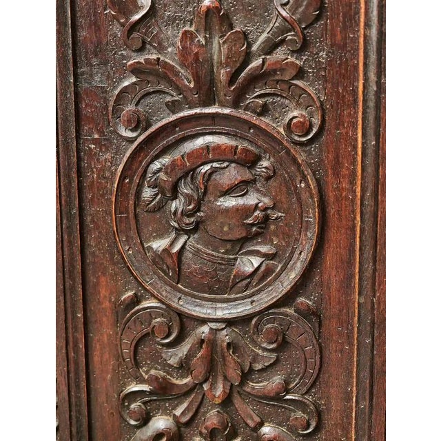 Neo-Renaissance Carved Oak Bench For Sale - Image 6 of 11