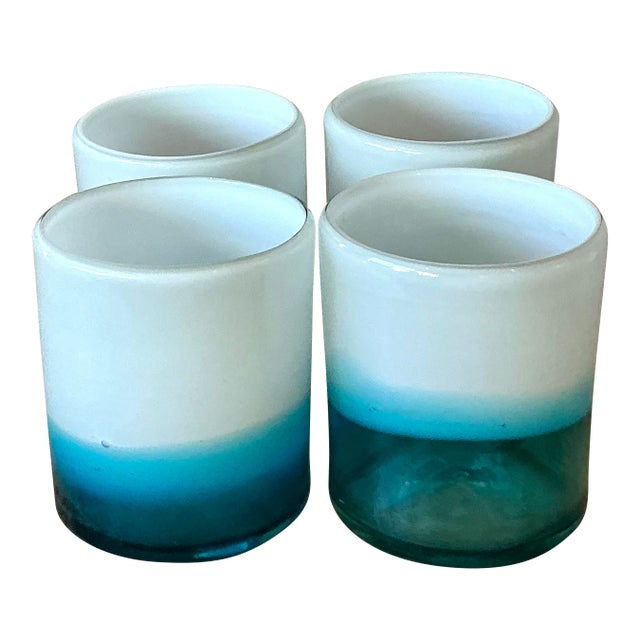 Vintage Boho Two Tone Glasses - Set of 4 For Sale