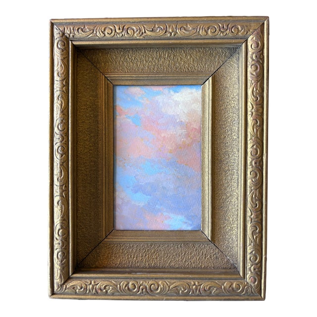 2025 Jennifer Bezaire Pink Clouds in Blue Skies in Vintage Frame For Sale