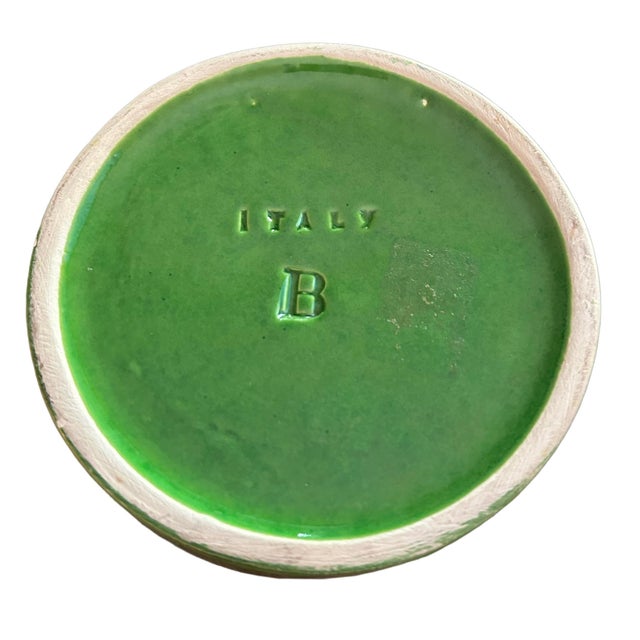 Mid-Century Modern Green Fascie Colorate Bitossi Single Cigarette Ashtray and Cylinder Vase For Sale - Image 3 of 5