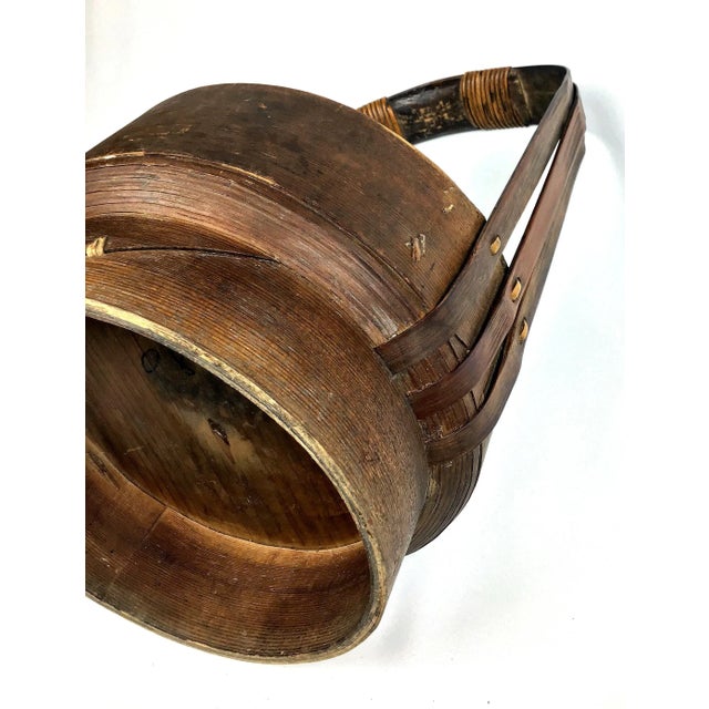 1900s Chinese Wood and Reed Wedding Basket For Sale - Image 10 of 13