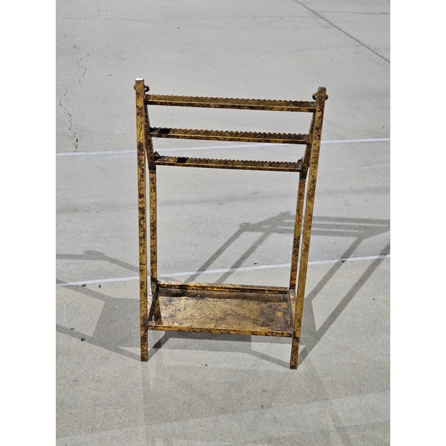 1990s 1970’s Hollywood Regency Gold Braided Gilt Iron Towel Rack For Sale - Image 5 of 17