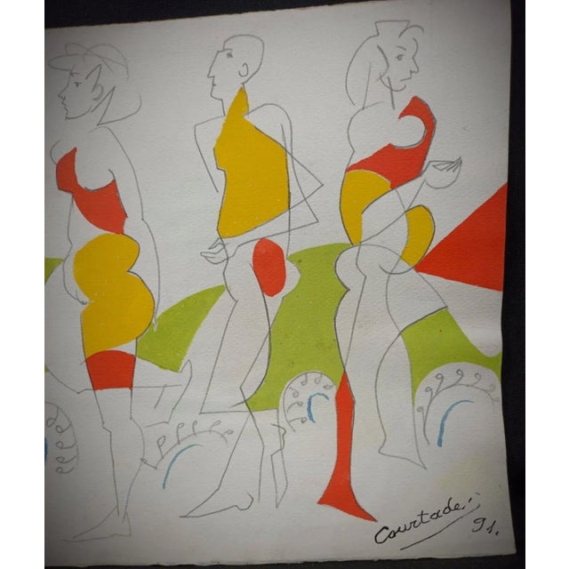 Vintage Jacques Courtade Drawing, Numbered 91 With Stamp For Sale - Image 4 of 8