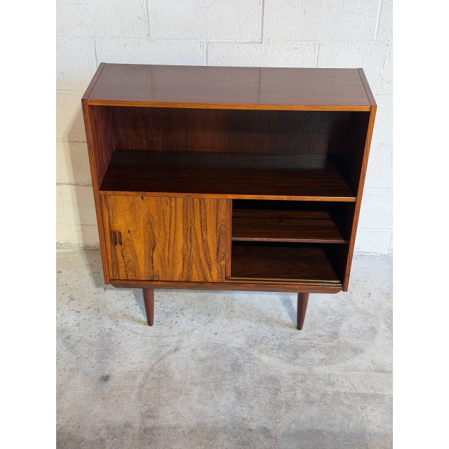 Rosewood Bookcase With Sliding Doors Denmark 1960s For Sale - Image 9 of 9