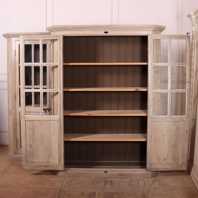 Wood German Bleached Cabinets, 1920s, Set of 2 For Sale - Image 7 of 12