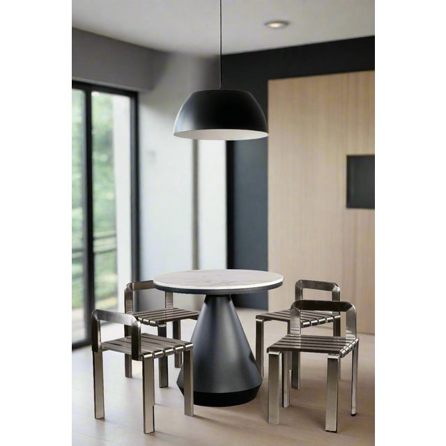 Tara Silver Metal Chair For Sale - Image 4 of 5