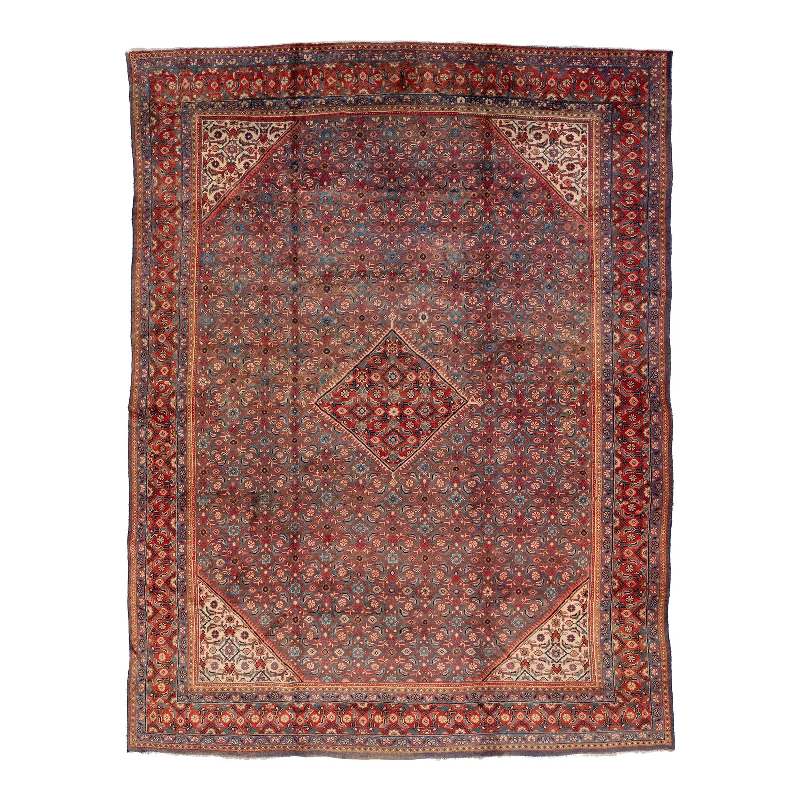 Red Allover Mahal Persian Wool Rug 10 X 12 | Chairish