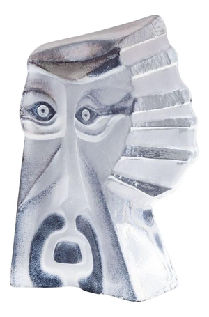 The Masqot Shama Series Sculpture in Crystal by Mats Jonasson for Målerås, Sweden, 1980s