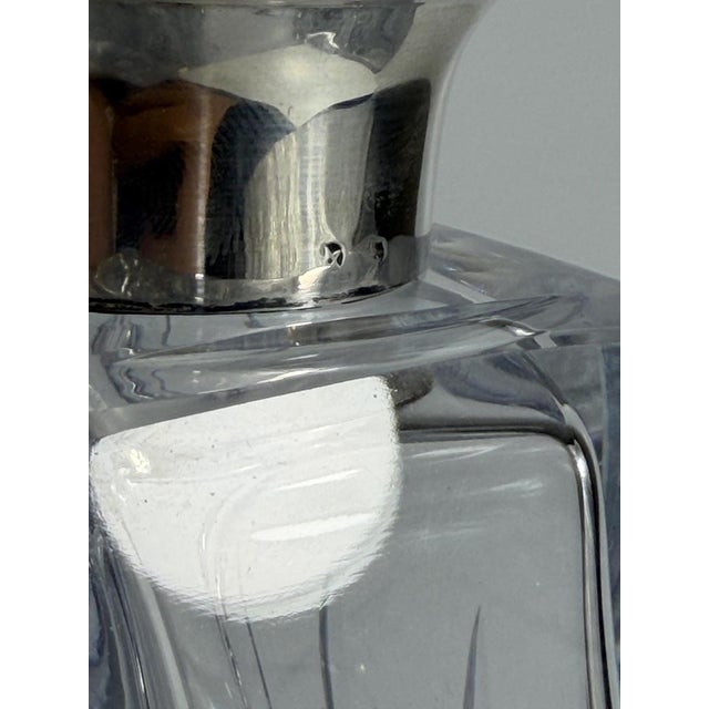 Vintage French Cut Crystal Decanter with Silver Mount, 1950s For Sale - Image 8 of 13