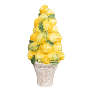 Large 20" Vintage Italian Majolica Lemon Topiary Centerpiece