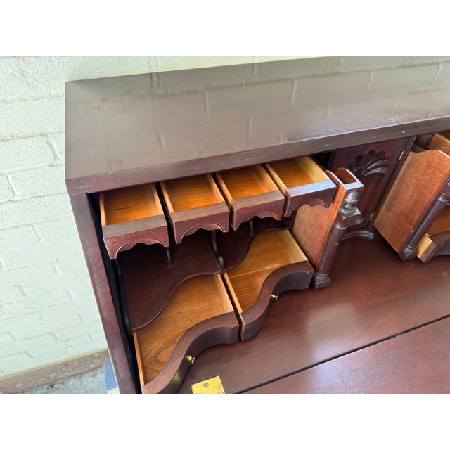 1990s Stickley Georgian Mahogany Secretary Desk For Sale - Image 10 of 17