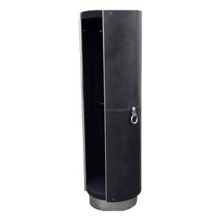 Rotating Totem Coat Stand in Black Leather by Guido Faleschini for I4 Mariani, 1970 For Sale