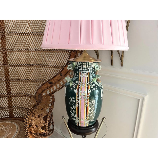 1970s Gucci Style Ceramic Jar Lamp by Bradburn Gallery & Shade For Sale - Image 9 of 18
