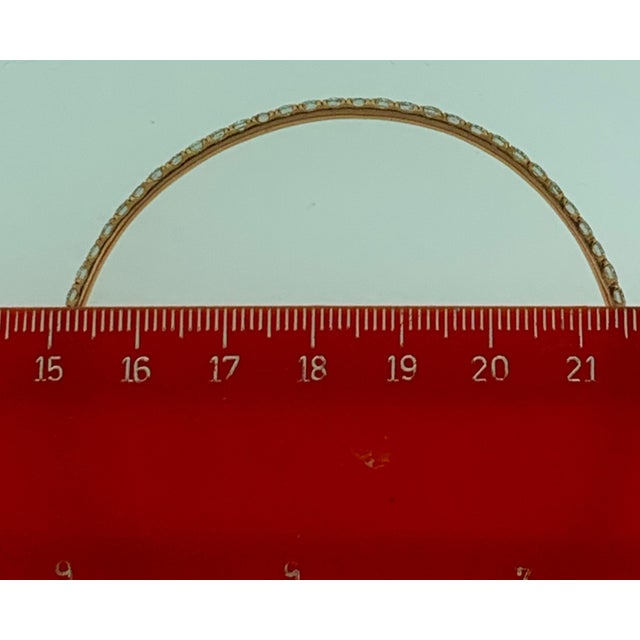 6-7 Pointer Each, 5 Carat Single Line Eternity 14 Karat Gold and Diamond Bangle For Sale - Image 11 of 18