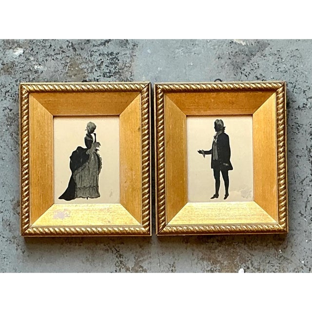 Vintage Silhouette Portraits in Gold Frames - Pair For Sale - Image 12 of 12