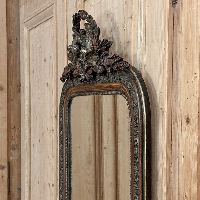 Antique French Napoleon III Mirror in the Louis XVI Style With Lovebirds For Sale - Image 17 of 18