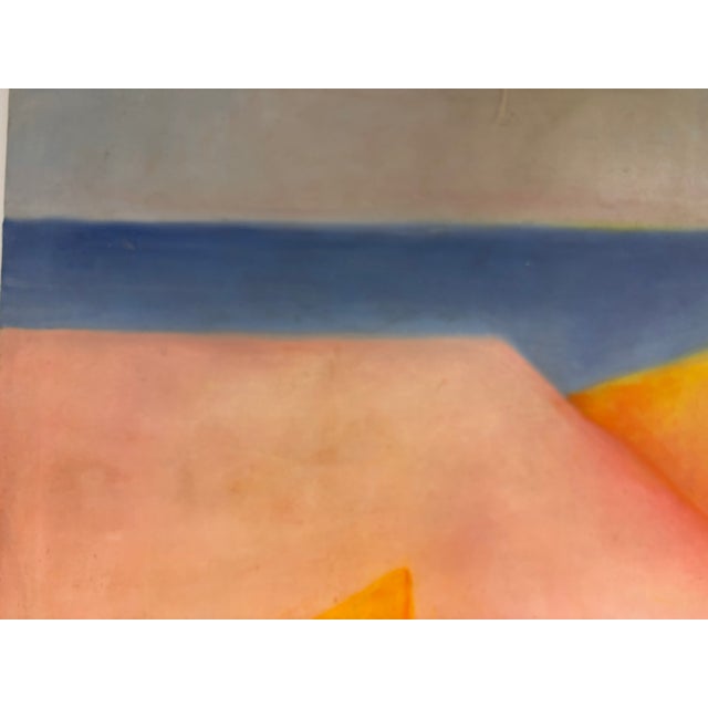 Fabulous Contemporary Hard Edge Abstract Oil Painting on Canvas. Dramatic Impactful Work. with Muted Hard Edge Lens and...