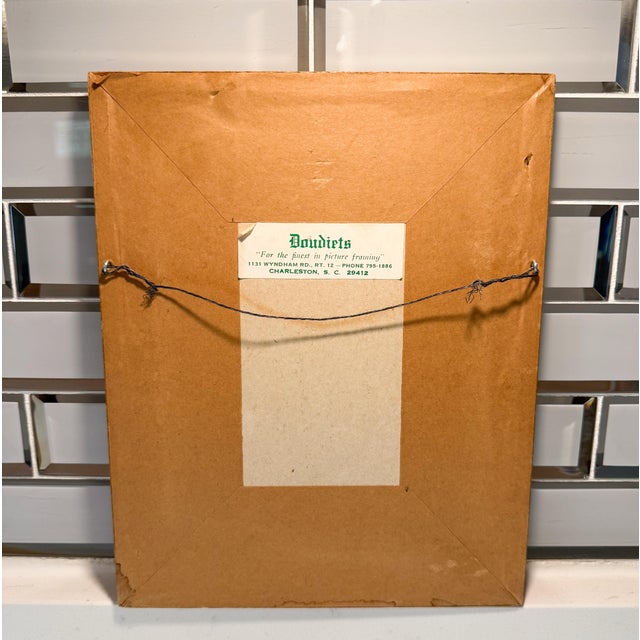 1980s Vintage Framed and Matted Print of “Puppies in the Snow” Reproduction For Sale - Image 5 of 5