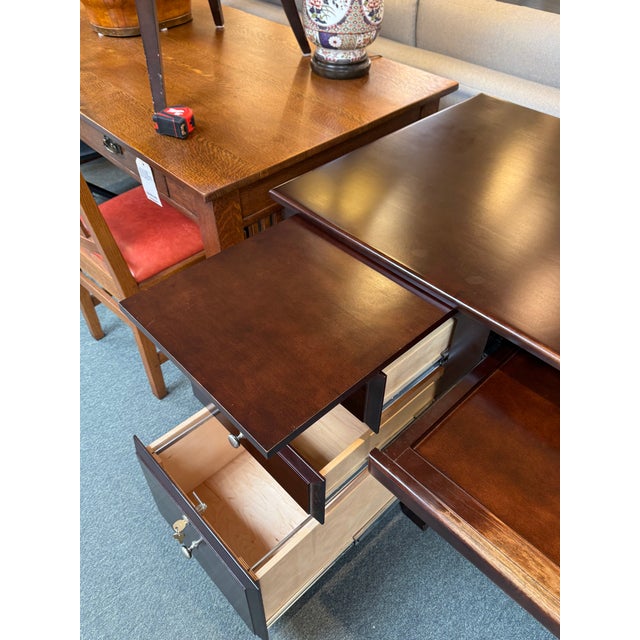 Pederesen's Furniture Company Executive Desk With Locking Key For Sale - Image 11 of 13