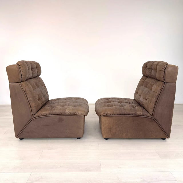 Late 20th Century 1970s De Sede Style Patchwork Leather Three-Piece Modular Sofa For Sale - Image 5 of 17