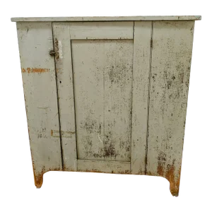 Mid 19th Century Original Gray Paint Primitive Jelly Cupboard