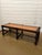 This is such a versatile English Jacobean Revival long bench. It features a woven can seat supported with intricately...