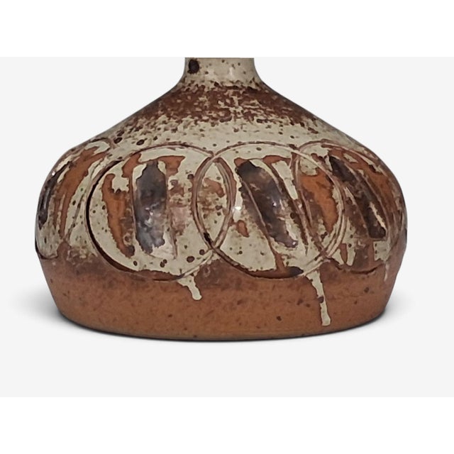 Brown 1970s Mid Century Modern Tingkeramik Følle, Small Table Lamp, Brown Glazed Stoneware For Sale - Image 8 of 11