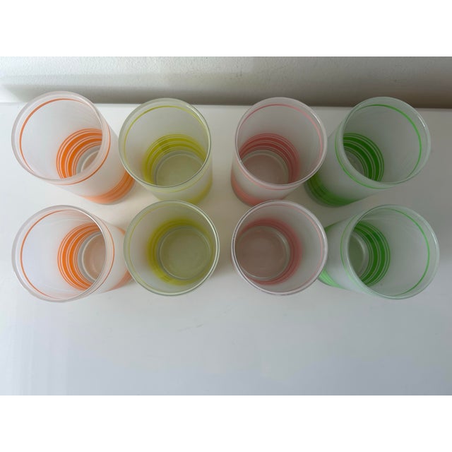 Orange Vintage Mid Century Libby Highball Glasses - Set of 8 For Sale - Image 8 of 9