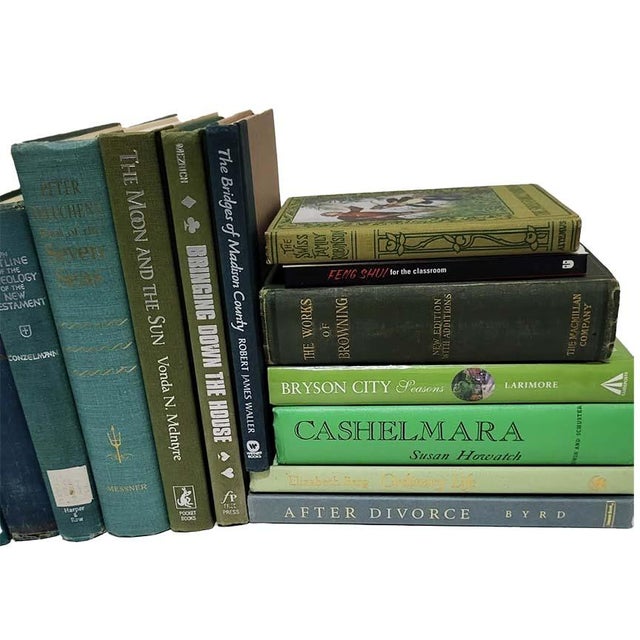 1940s Vintage Curated Green Hardcover Decorative Books - Set of 22 For Sale - Image 5 of 5