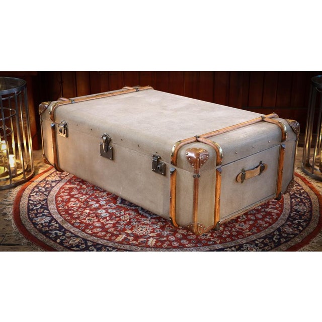 Large Globetrekker Trunk Coffee Table in Canvas and Leather from Timothy Oulton, 2010s For Sale - Image 10 of 18